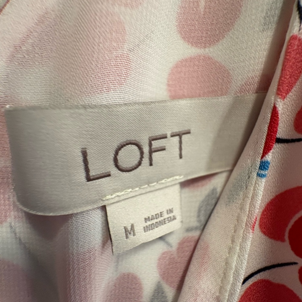 LOFT Red and Pink Floral Sleeveless Camisole - Picture 3 of 3